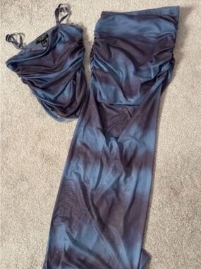 Streetwear Society Blue Ombre Slip Skirt Set